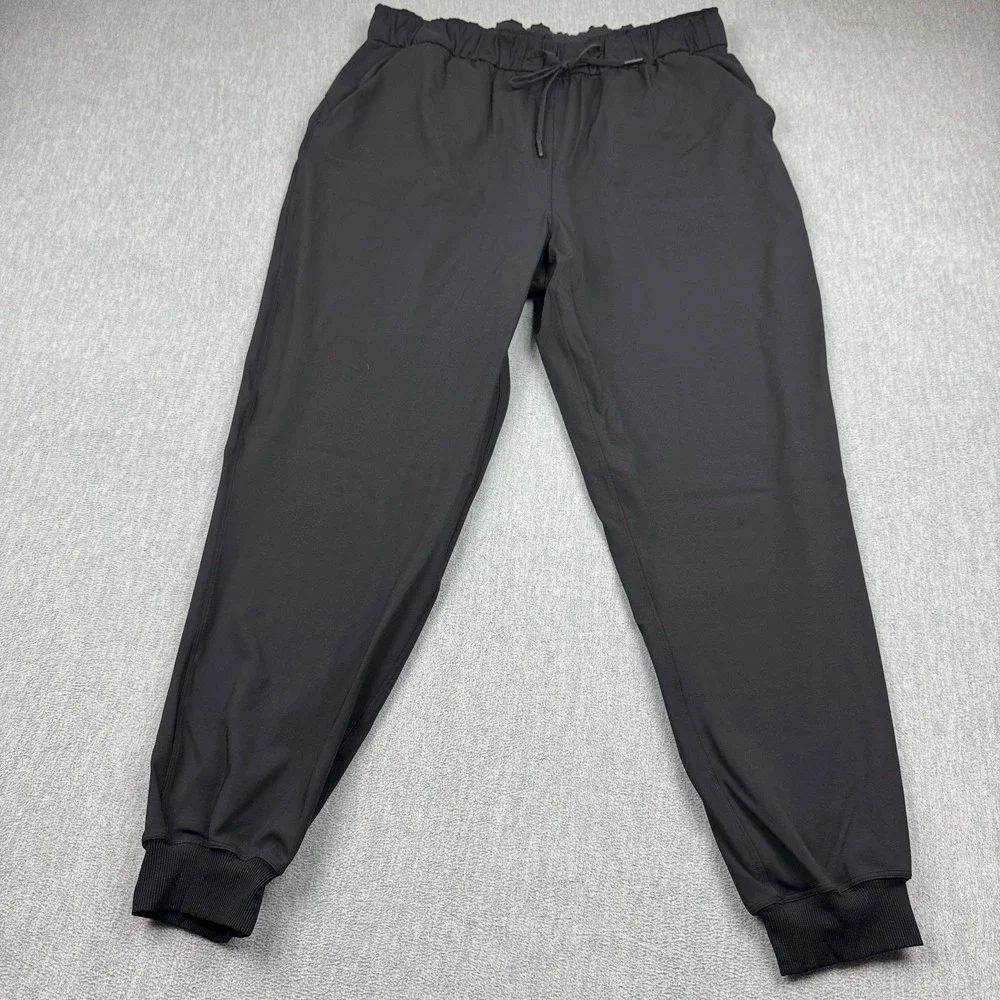 Lululemon Jogger Pants Womens 14 Black‎ Keep Moving Training Running Gym W5CV4S